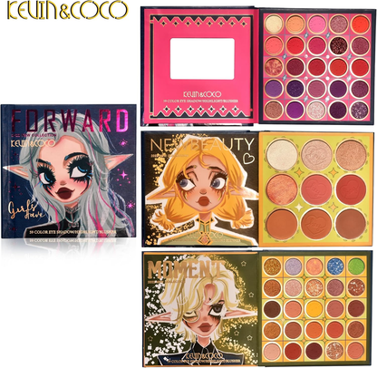 Paleta de Sombra de Ojos KEVIN & COCO, Iluminador, Colorte/Maquillaje de Contorno en Polvo, 59 Colores